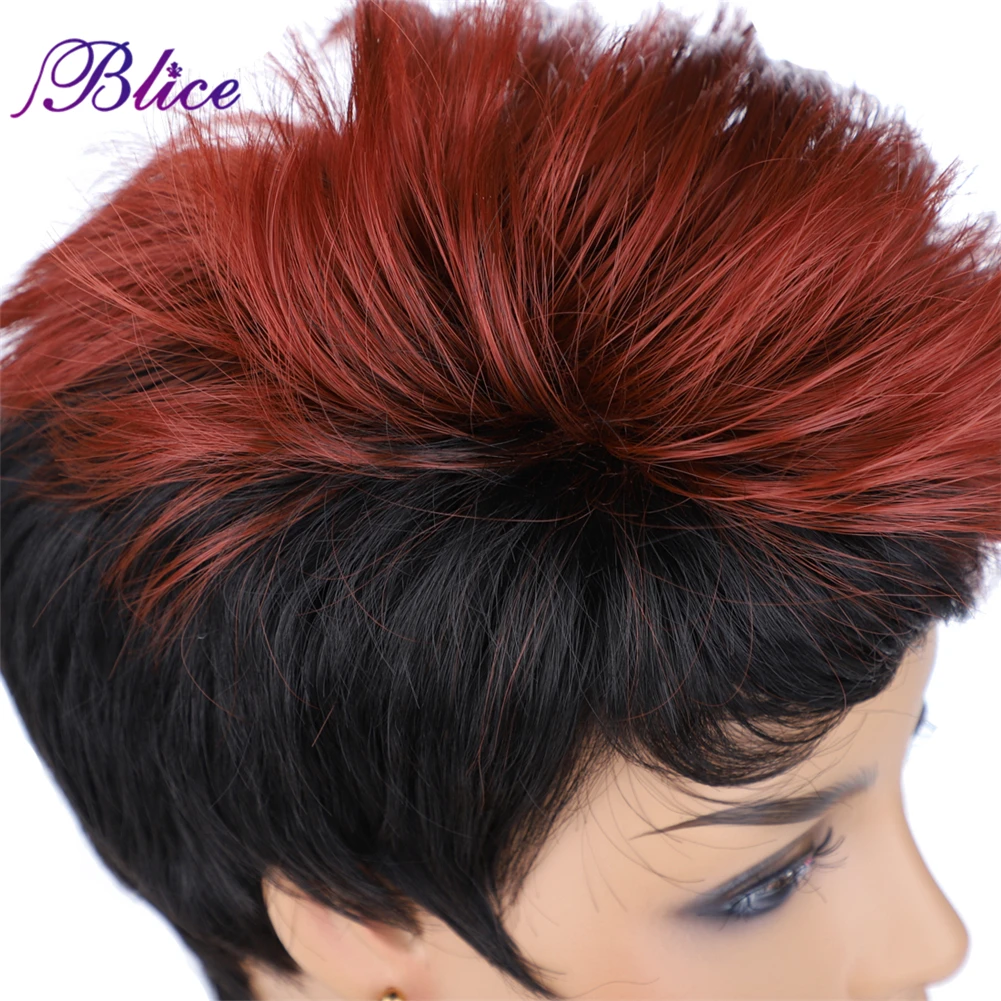 Blice Synthetic Wigs Mix Color FT2/BUG 6Inch Short Nature Wave Kanekalon Full Machine Wig For Women | Шиньоны и парики