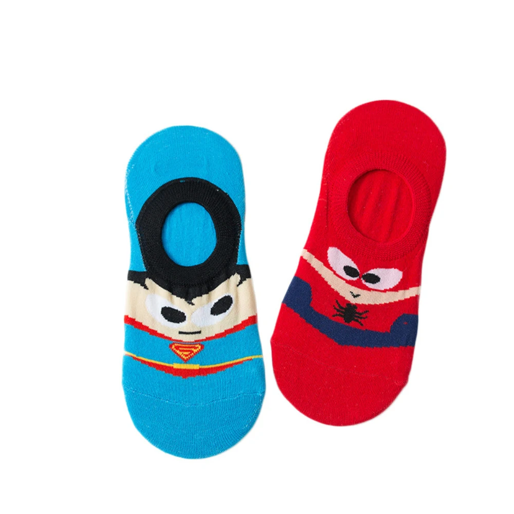 

5 Pairs/Lot Cotton Men's Socks Male Spring/Summer Invisible Boat Socks Street Fashion Cute Cartoon Funny Socks Sweat- Absorbing