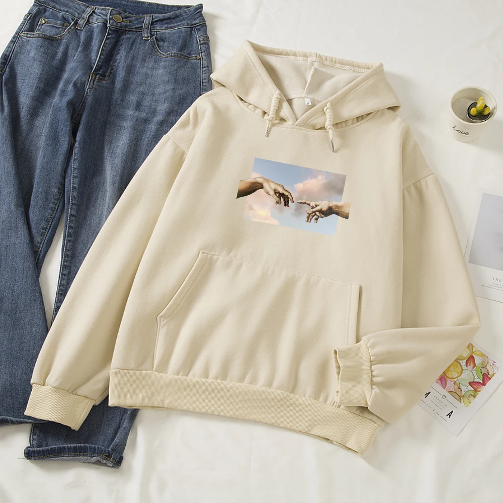 Pullovers Vintage Thick Hoodies Oversize Sweetshirts Womem Gothic Creative Hands Hoodies Punk Cartoon Hoodie Women Tracksuit