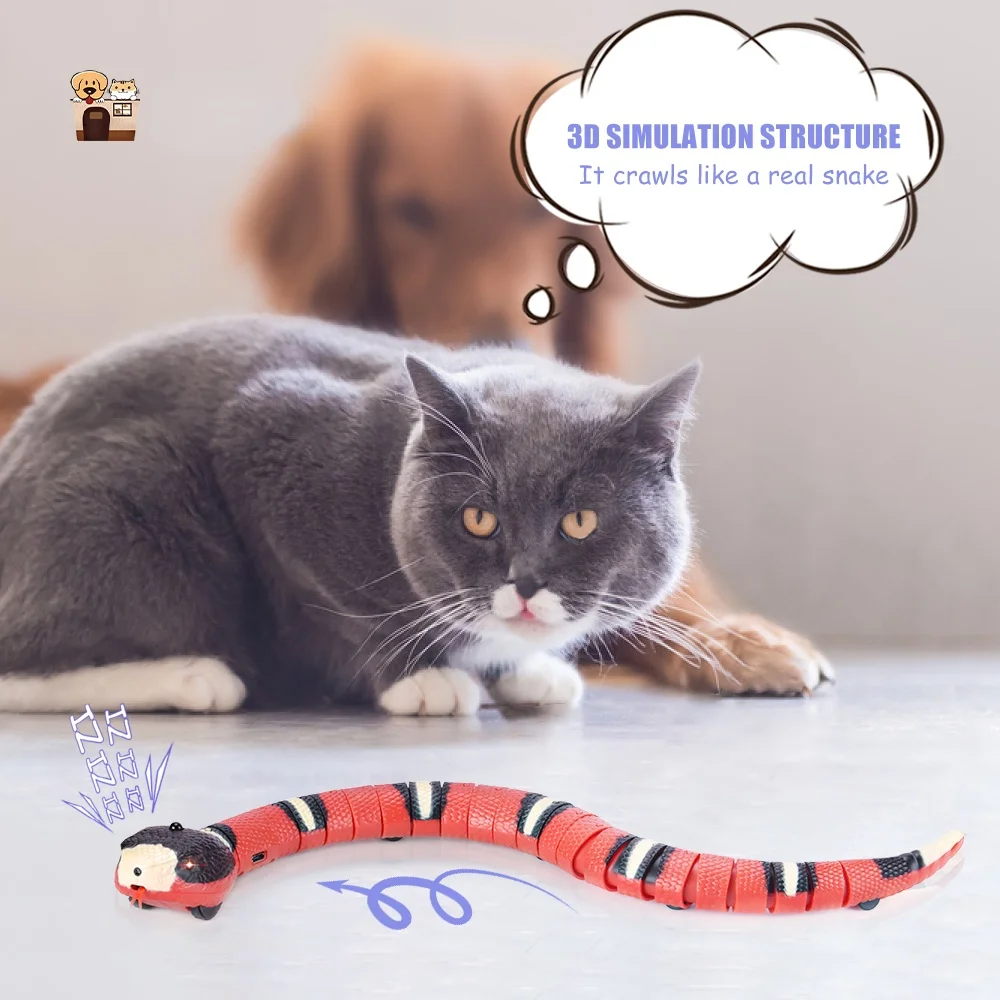 Умная игрушка змея для кошек электронные интерактивные игрушки USB зарядка