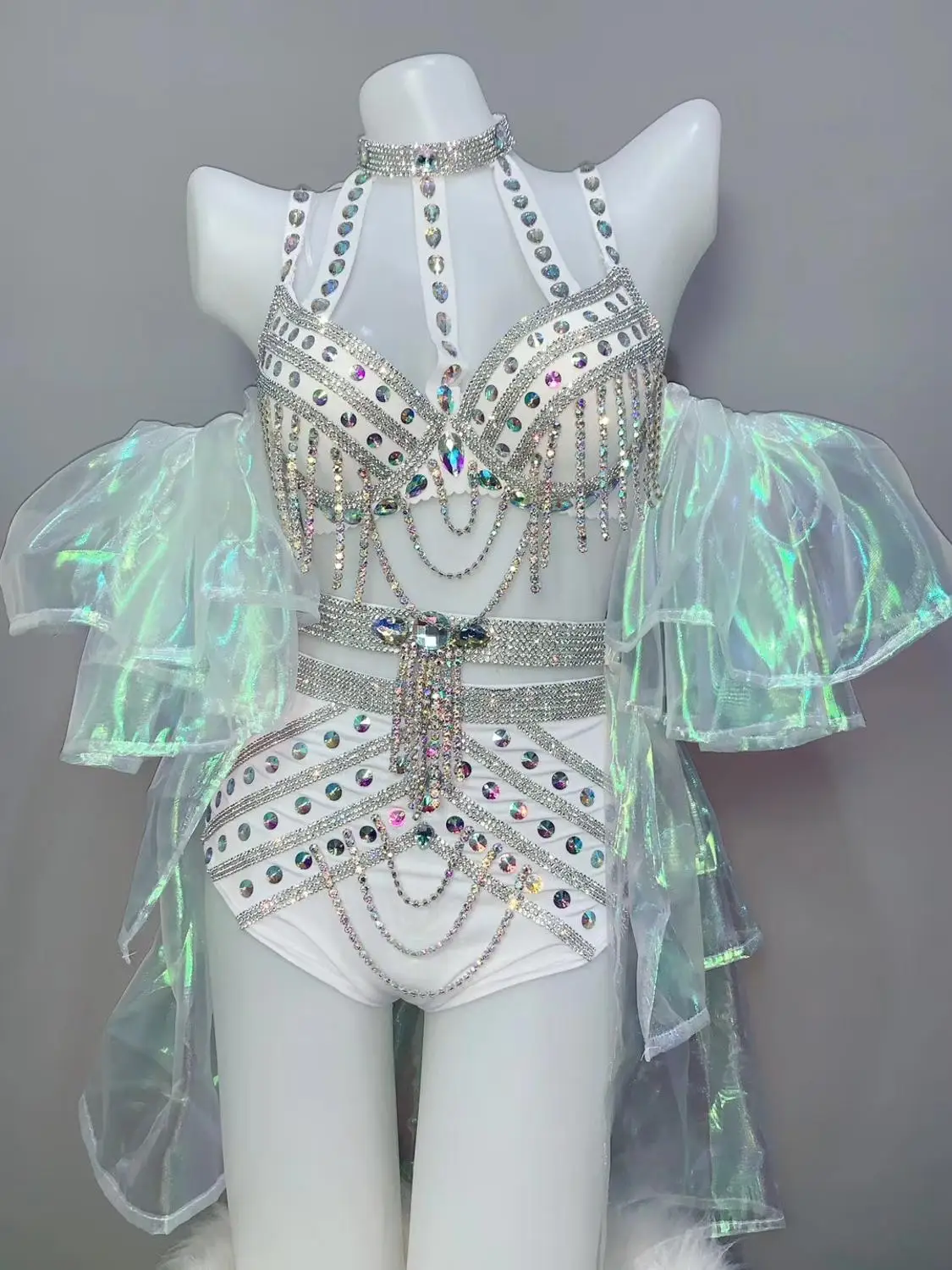 Комплект бикини Гренадин Блестящий Стразы сексуальный ночной клуб DJ женские