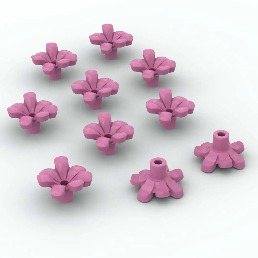 

500pcs moc Bricks Toy Friends Accessories Flower with 7 Thick Petals and Pin Assembles Particles Educational Toy for Children