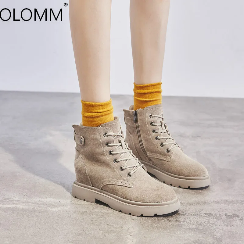 

Женские ботинки Martin, новинка 2019 года, английский стиль, осень и зима, плюс бархатные ботинки на платформе, матовые увеличенные ботинки