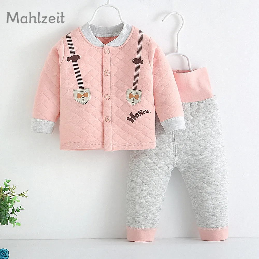 Осенне-зимняя детская теплая одежда комплект из 2 предметов для маленьких