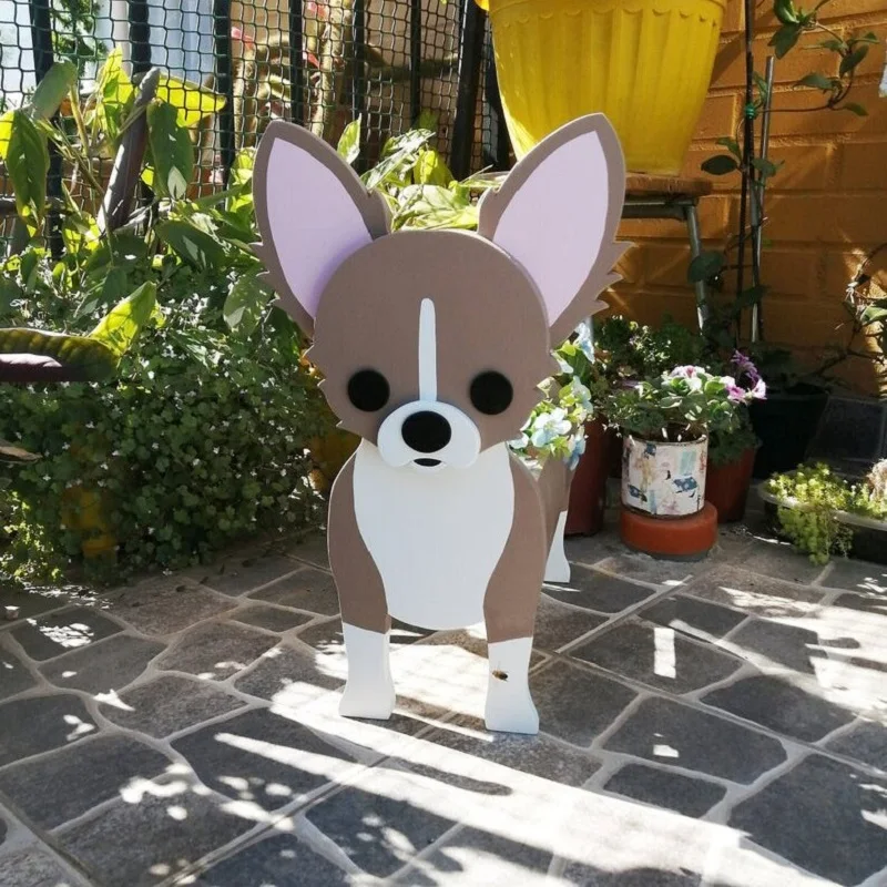 

1pc Cute Dog Cartoon Succulent Plants Pots Decorative Desktop Flower Resin Flower Basket Without Plant Patio Succulent Flower Po