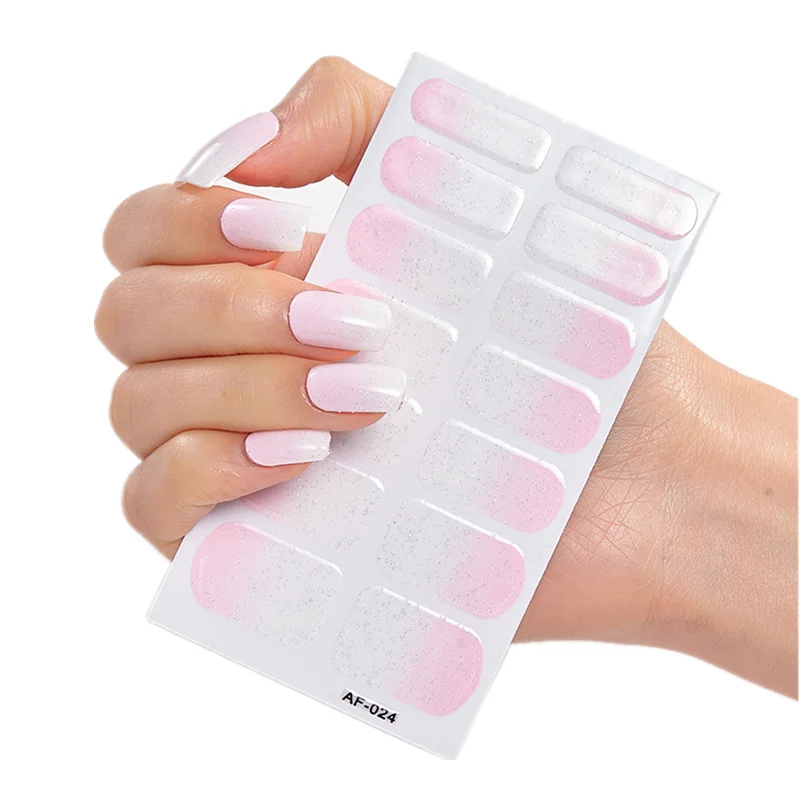 

1 Sheet Full Cover Nail Art Nail Sliders Decor Polish Stickers Pink French manicure Beauty Care