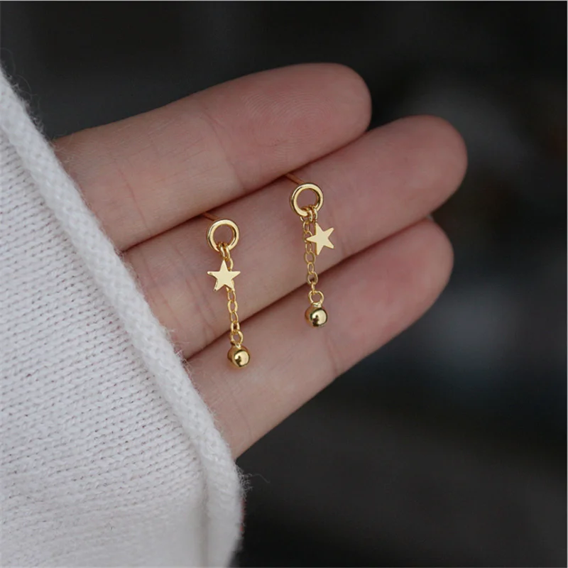 

Simple Small Star Ball Cute Five-pointed Star Japanese and Korean Earrings Show Face Small Earrings Women's Holiday Gifts Party
