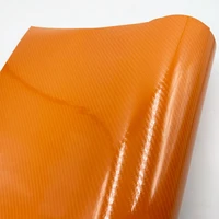 car styling high glossy 6d orange carbon fiber vinyl film carbon fiber car wrap sheet roll film tool car sticker decal