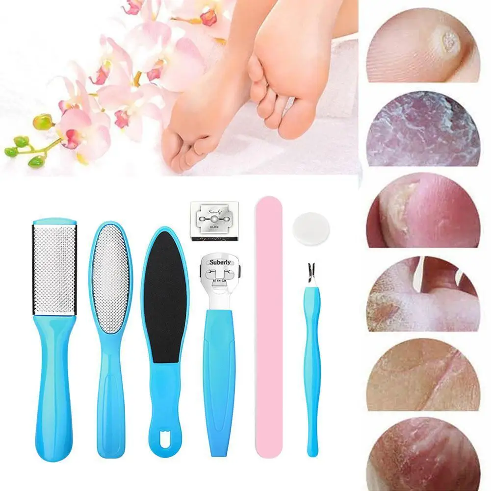 

10 in 1 Steel Foot Rasp Foot Dead Skin Remover Kit Kit Clean Tools Professional Set Pedicure Care Care Foot Toena Q2J1