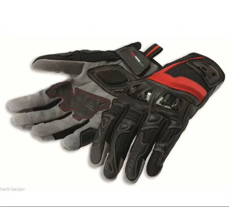 

Black Red Summer C2 Motorcycle Racing Gloves For ducati Motocross Dirt Bike Cycling Gloves Leather Motorbike Protection Glove