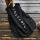 Женская блузка без рукавов, с цветочным принтом, Лето Свободный жилет