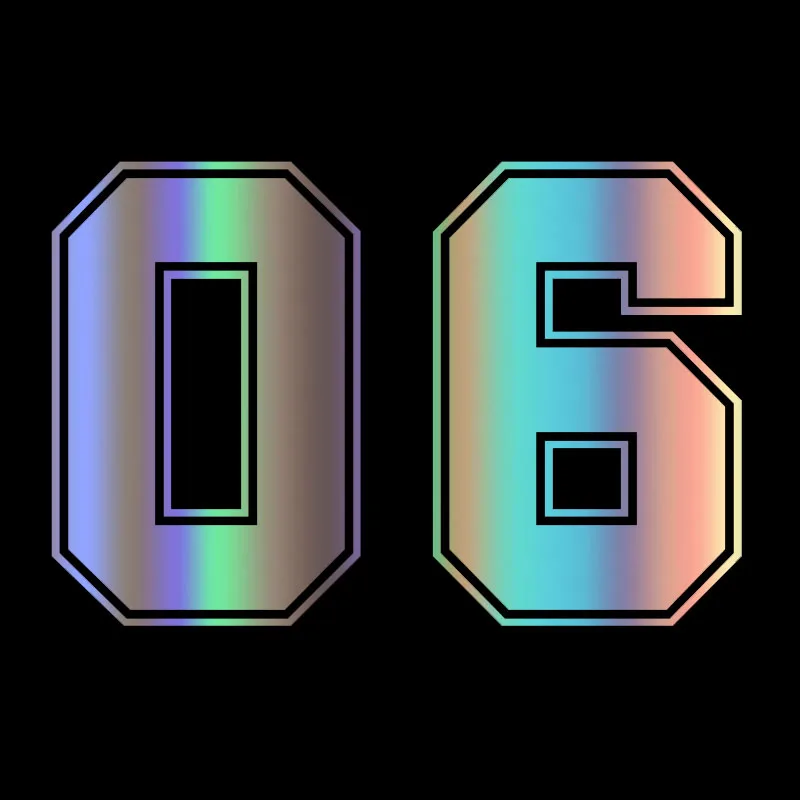 

number 06 funny vinyl car sticker waterproof decal stickers on truck bumper rear window laptop