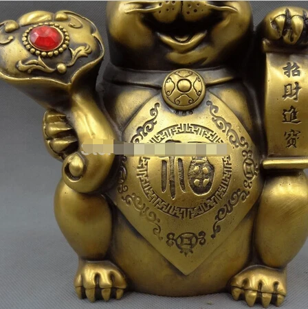 --- 408 + 10 &quotЧистая медь Китай богатство животных Fu RuYi Фортуна статуя кота Moneybox Bank |