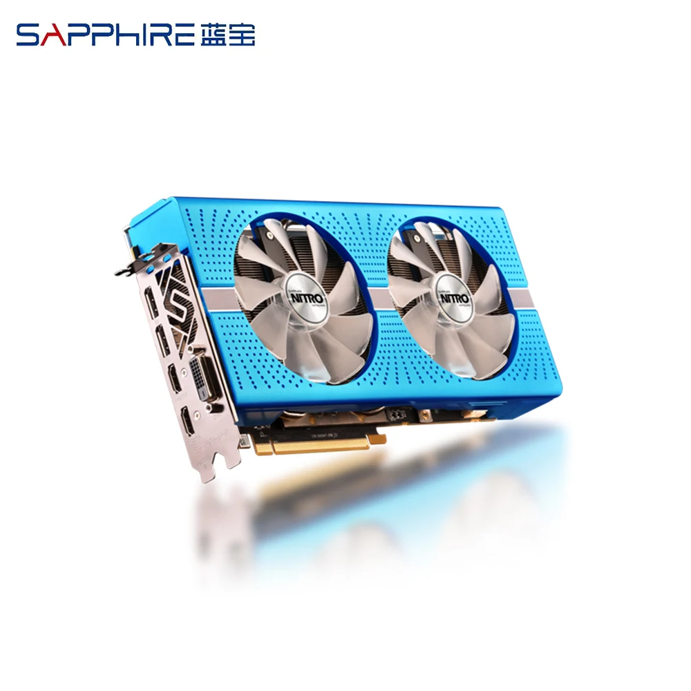 Verkauf SAPPHIRE AMD Radeon NITRO + RX 580 8GB Grafikkarte GDDR5 256bit PCI Desktop PC Gaming Video Karten Für Gaming Computer Verwendet Karten