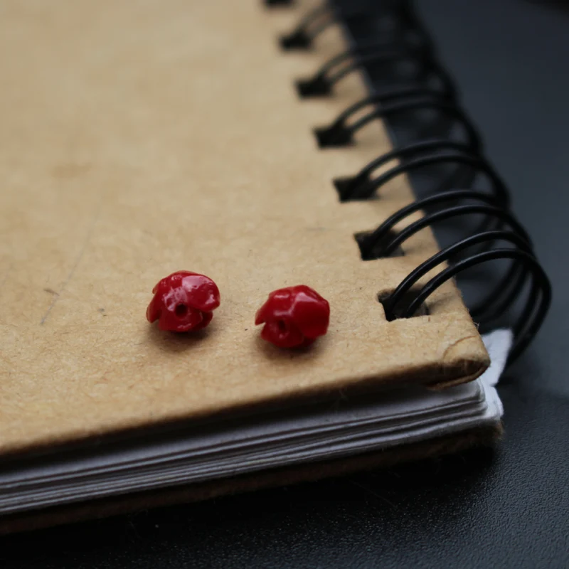 50 шт./лот 6 мм Искусственные коралловые бусины кабошон в форме цветка камелии