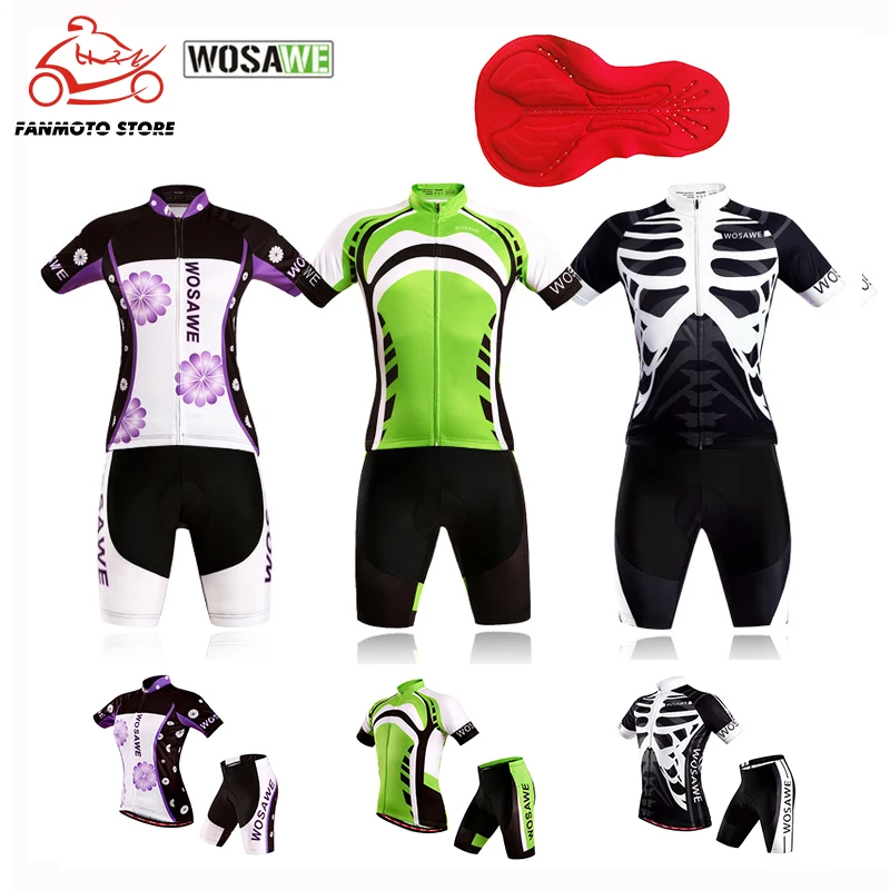 Женские и мужские велосипедные мотоциклы WOSAWE летние костюмы с коротким рукавом