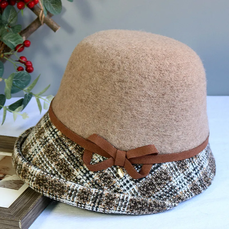 Женская зимняя Панама из натуральной шерсти с регулируемым поясом | Аксессуары