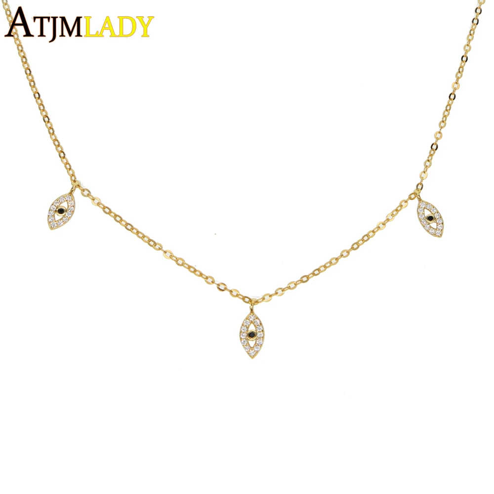 100% Стерлинговое Серебро 925 пробы минимальное количество три цвета милый cz сглаза