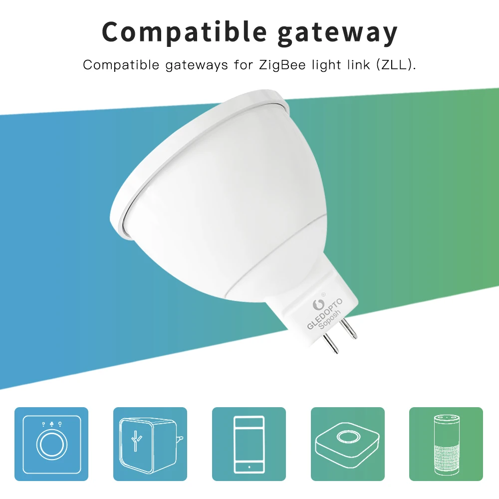 G светодиодный OPTO Zigbee DC12V 4 Вт MR16 Светодиодный прожектор 2700 6500 к совместимы с Smartthings