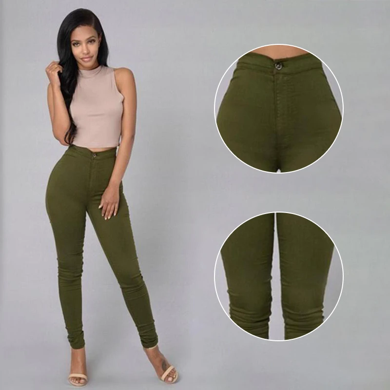 

Women's Skinny Super Stretchy Jeans Pencil Pants Fashion Sexy Streetwear Trousers High Wasit Black White Blue Denim Pants