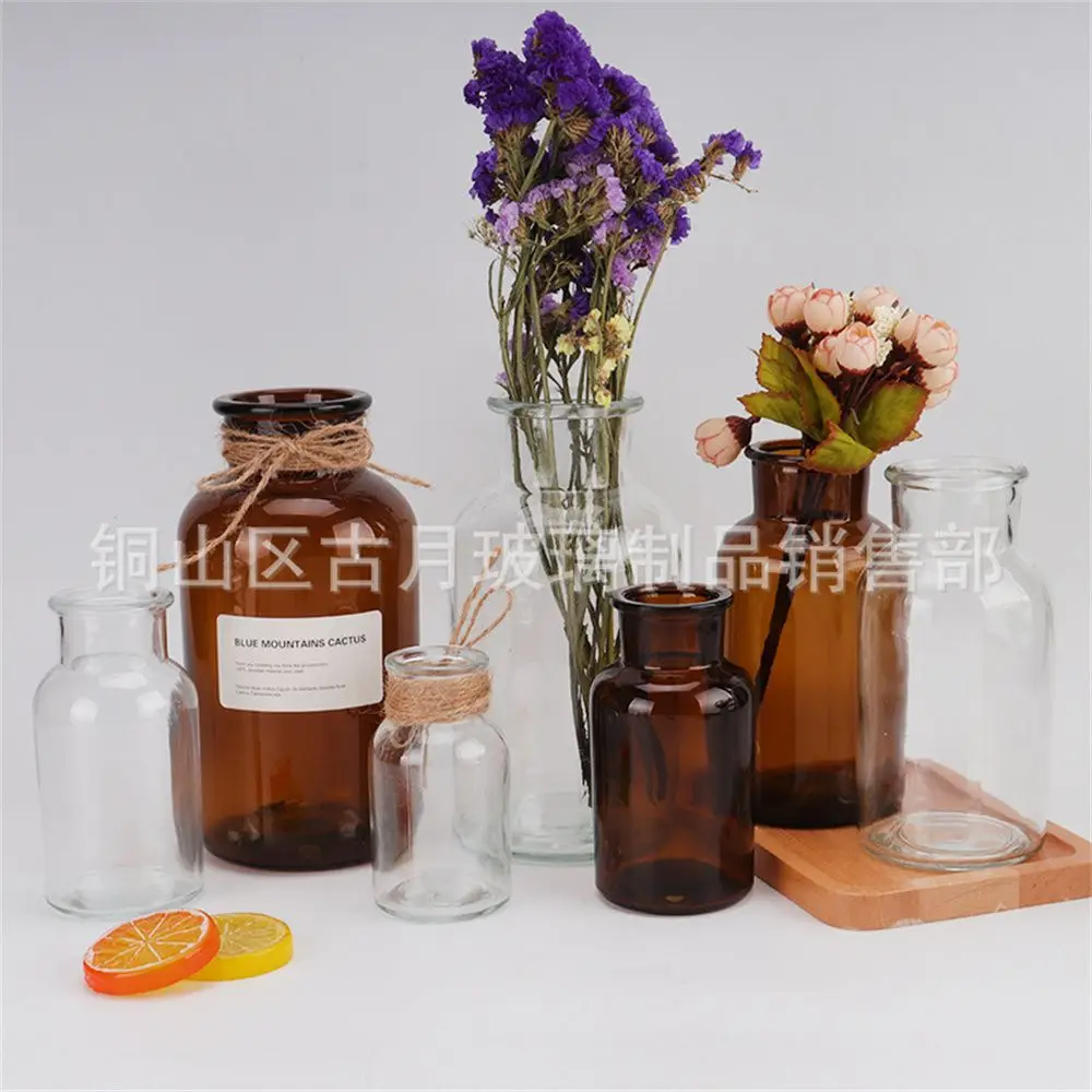 Simple Home Decoration Hydroponics Dried Flower Transparent Vase Bottle Glass | Дом и сад