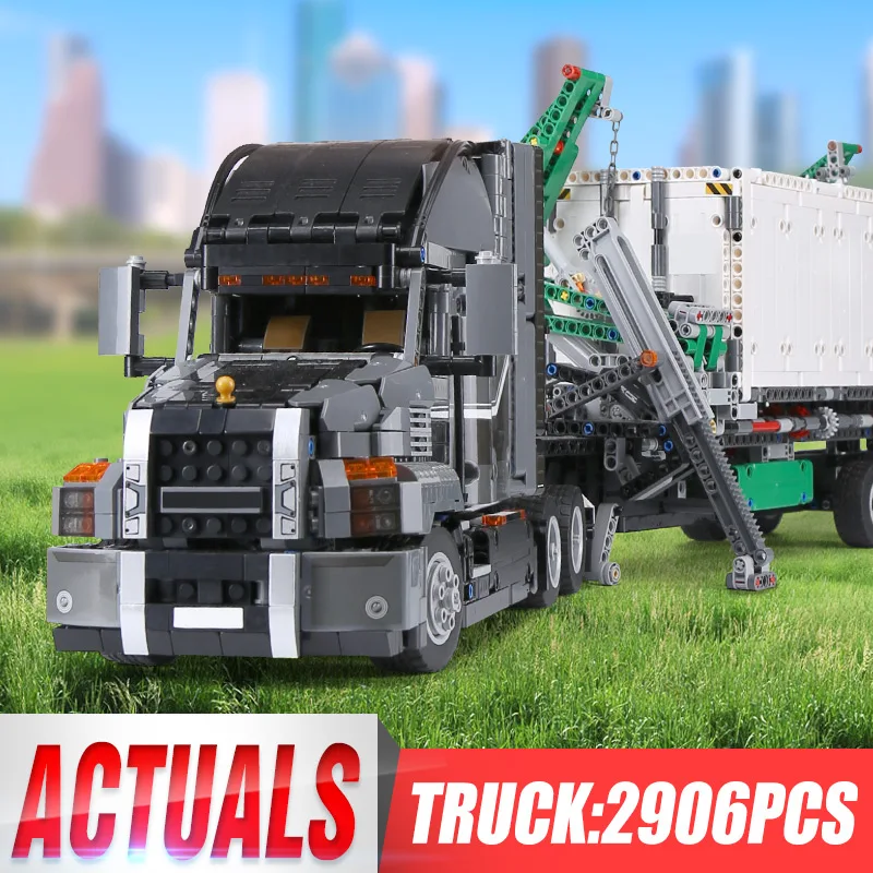DHL, 2906 шт., серия Technic, 20076 набор "большой грузовик", совместим с 42078 комплектом, строительные блоки, кирпичи, развивающие игрушки, подарок для детей