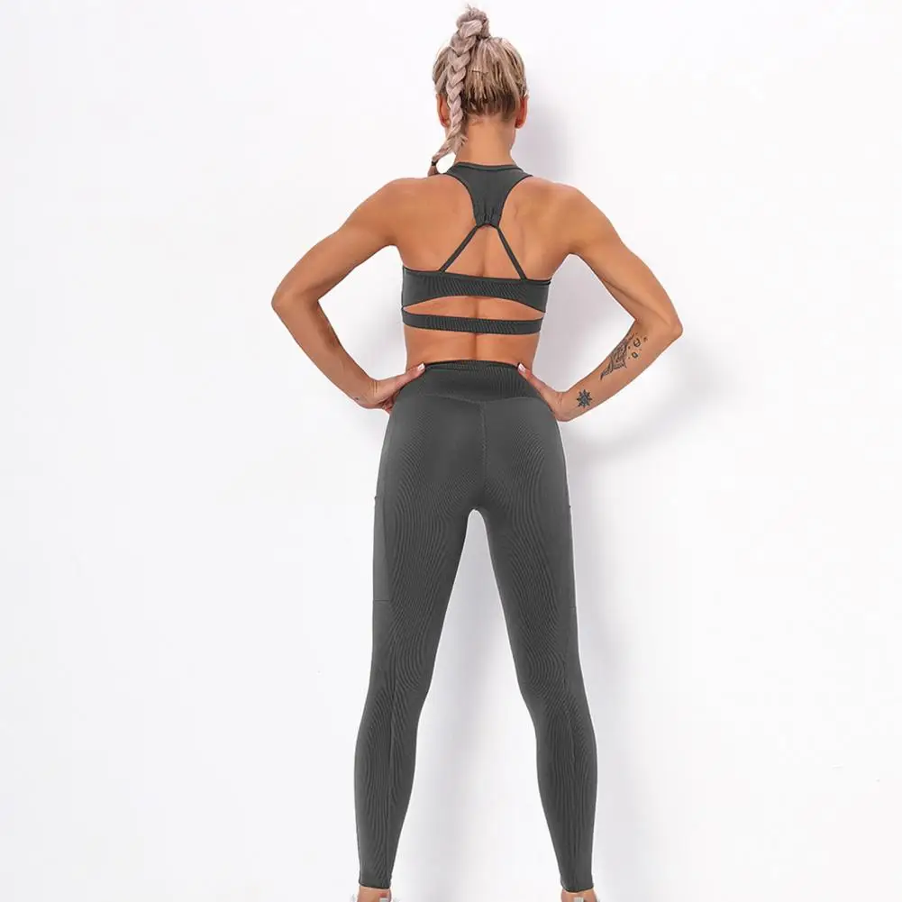 

2PCS Seamless Women new Solid Yoga Set Workout Sportswear gym fitness Clothing Sports Bra High Waist Leggings Sports Suits 2021