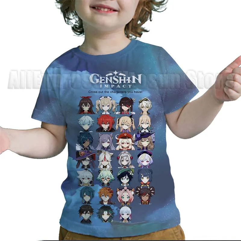 

Genshin Impact 3D Print Children Tshirts Summer Kids Anime T Shirts Toddler Cartoon Tee Tops Boys Girls Short Sleeves T-shirts