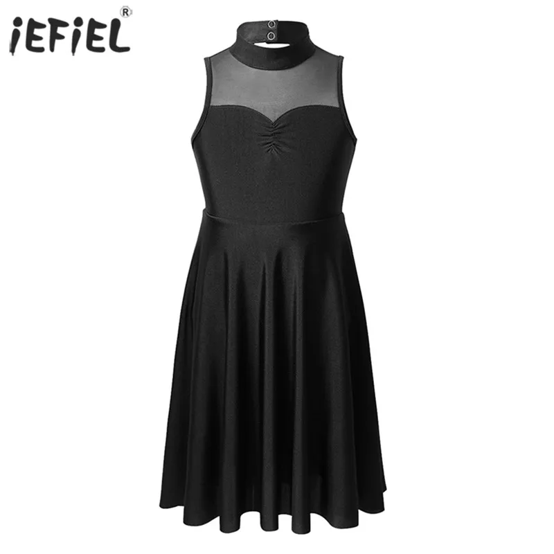 Повседневное модное Сетчатое платье для девочек балетный танцевальный костюм