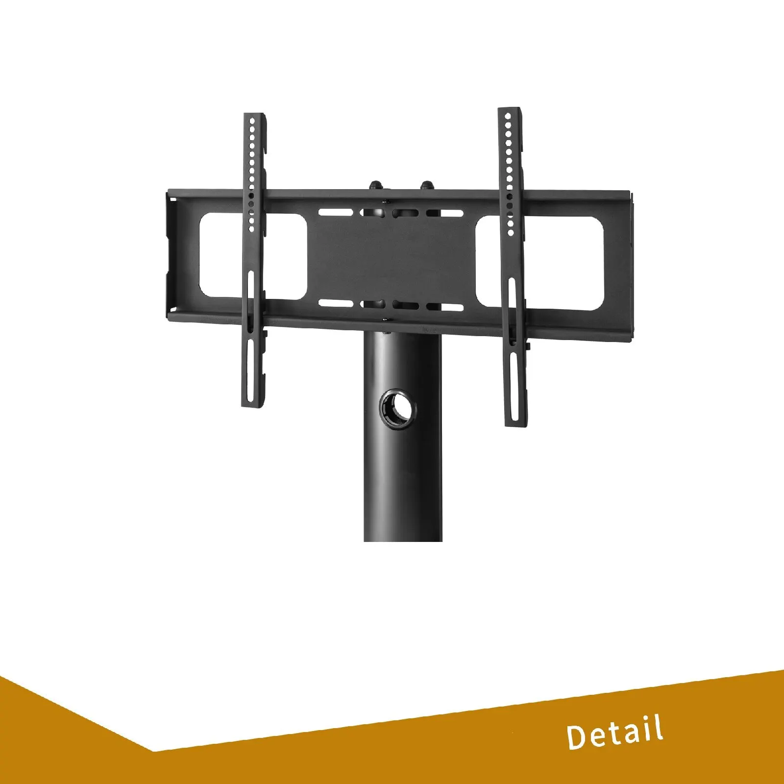 

TV Bracket Monitor Holder TV Rack Adjustable Tempered Glass Metal Frame Floor TV Stand 2 Tier Tempered Glass Shelves