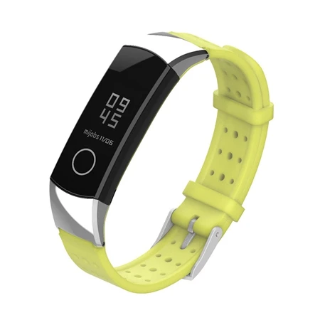 lemon green Mijobs ремешок для huawei Honor band 3 ремешок из нержавеющей стали с пряжкой ТПУ сменный ремешок для huawei Honor Band 4 B19 B29 2 Pro - Цвет: lemon green
