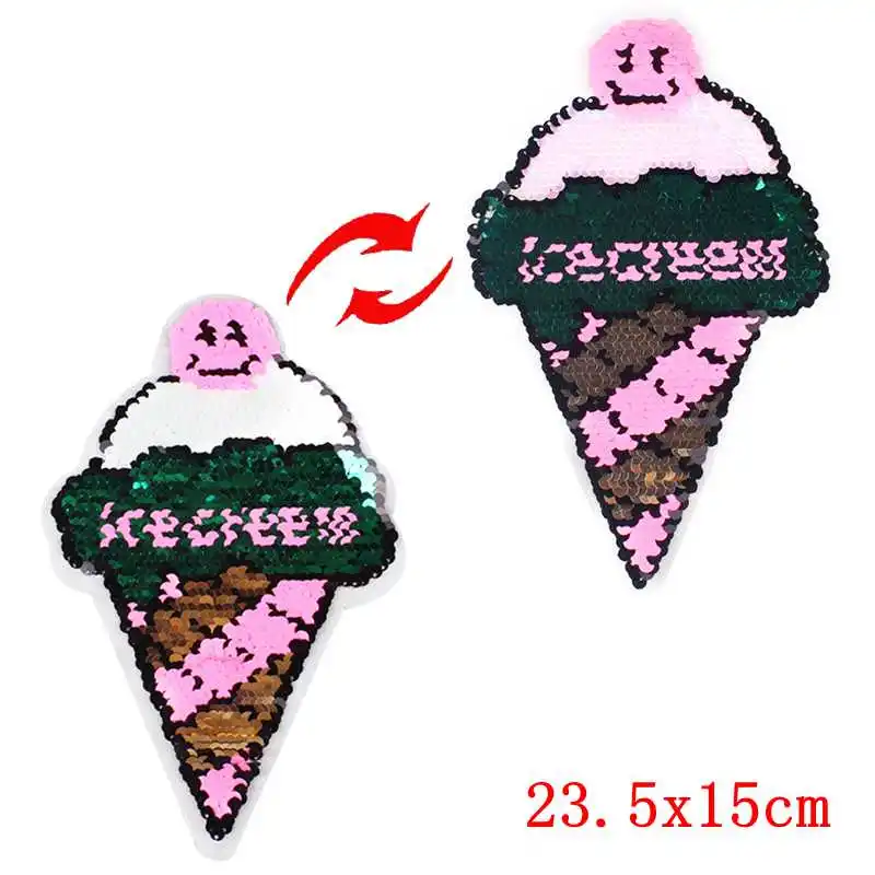 Prajna мультяшный патч с блестками вишни двусторонний изменяющимся цветом конусные