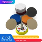 Водонепроницаемая шлифование наждачной бумагой и Петля 60 шт., 2 дюйма, 50 мм + 1 шлифовальная подушка 2 дюйма, хвостовик 3 мм + 1 МЯГКАЯ ВСТАВКА 2 дюйма