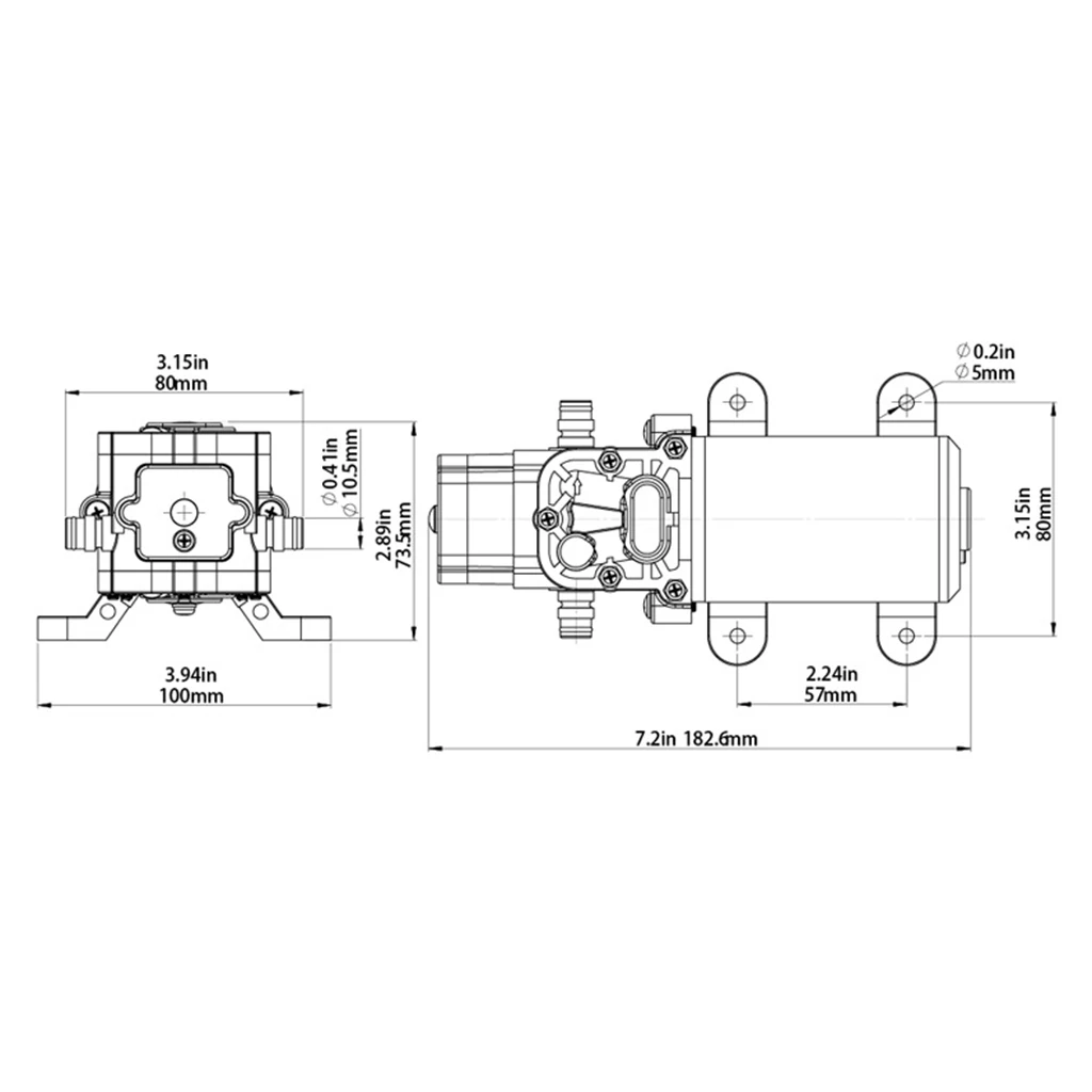 

10.5LPM 17PSI 1.2 Bar Self-Priming Water Pressure Pump Diaphragm DC 24V