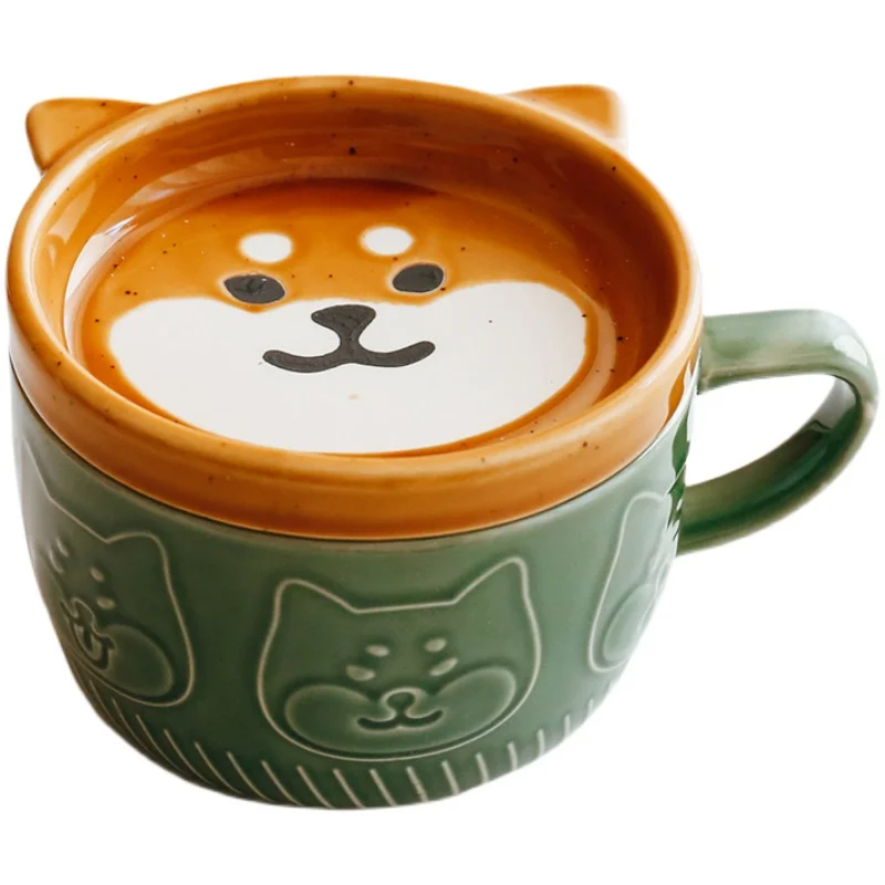 

Japanese Mug Cute Mugs Bear Tea Coffee Cup Milk with Lid and Spoon Breakfast Cups Set Taza Personalizada Couple Gifts Kupa