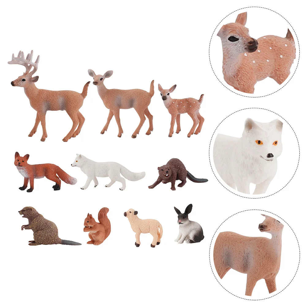 

10Pcs Kids Wild Animal Model Static Models Adornment Cognition Toys