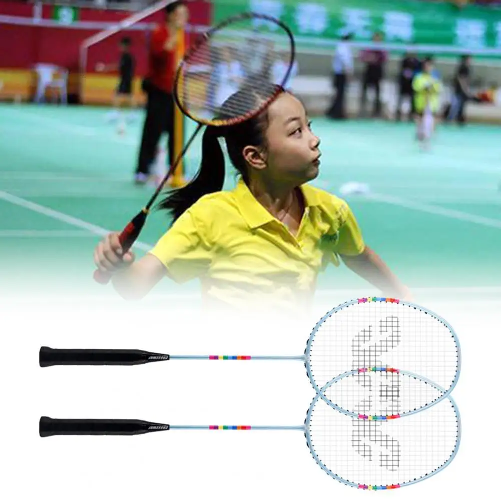 

1 Set Useful Premium Quality Badminton Rackets Set High Tension String Badminton Racquet Set Well Design for Outdoor