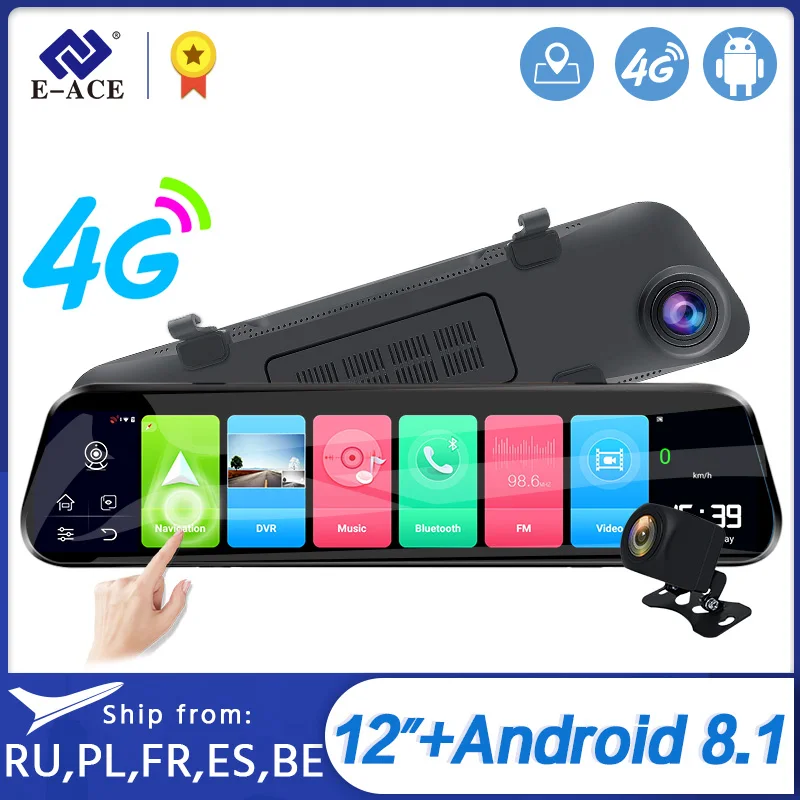 E ACE D14 Dvr Android 4G потоковое зеркало заднего вида навигация ADAS Автомобильная камера 12