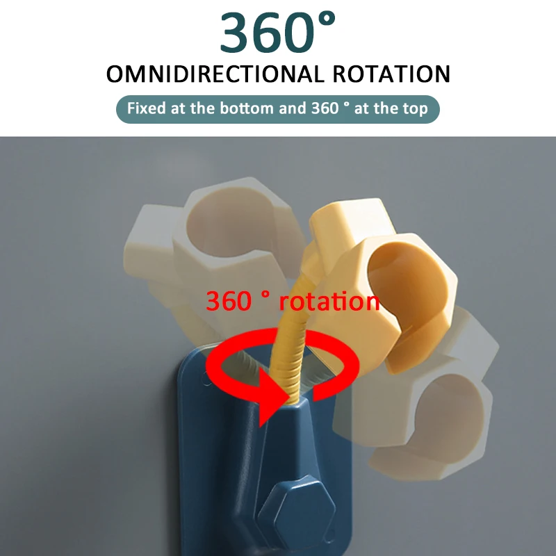 

Регулируемый кронштейн для ванной комнаты на 360 °, мощный держатель патрона на присоске для душа, крепкий прикрепляемый держатель для душев...
