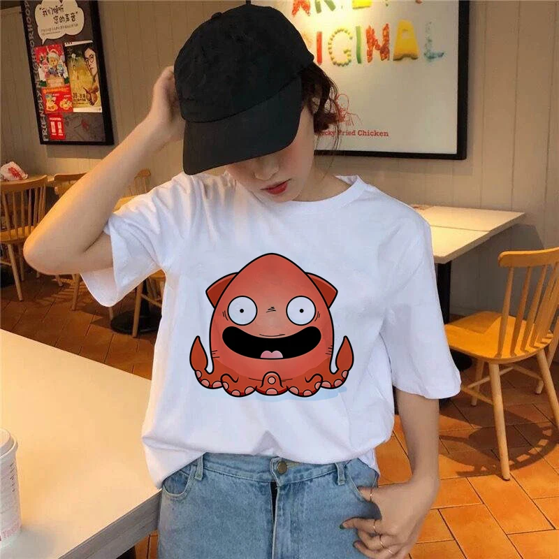 

2020 new Cute Octopus Cartoon T Shirt Women Graphic Tee Shirt Femme T Shirt White Tshirt Summer Tops Round Neck T-shirts Clothes