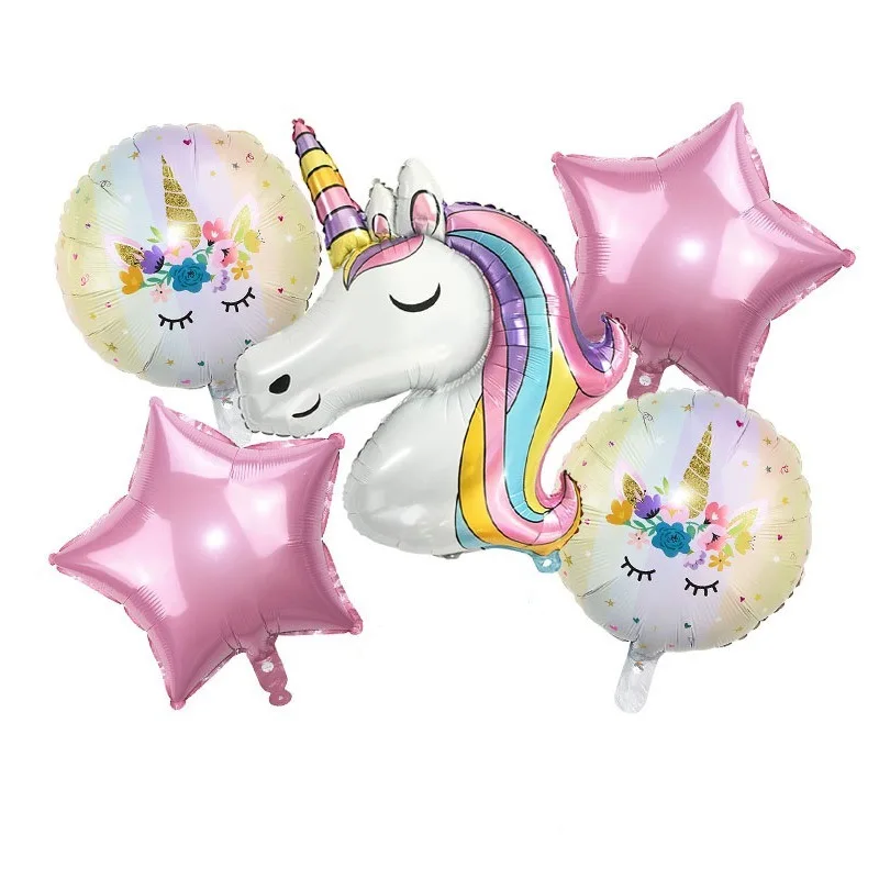 

Набор воздушных шаров в виде единорога, 18 шт., украшение для детского дня рождения, алюминиевая пленка в виде единорога, набор воздушных шаро...