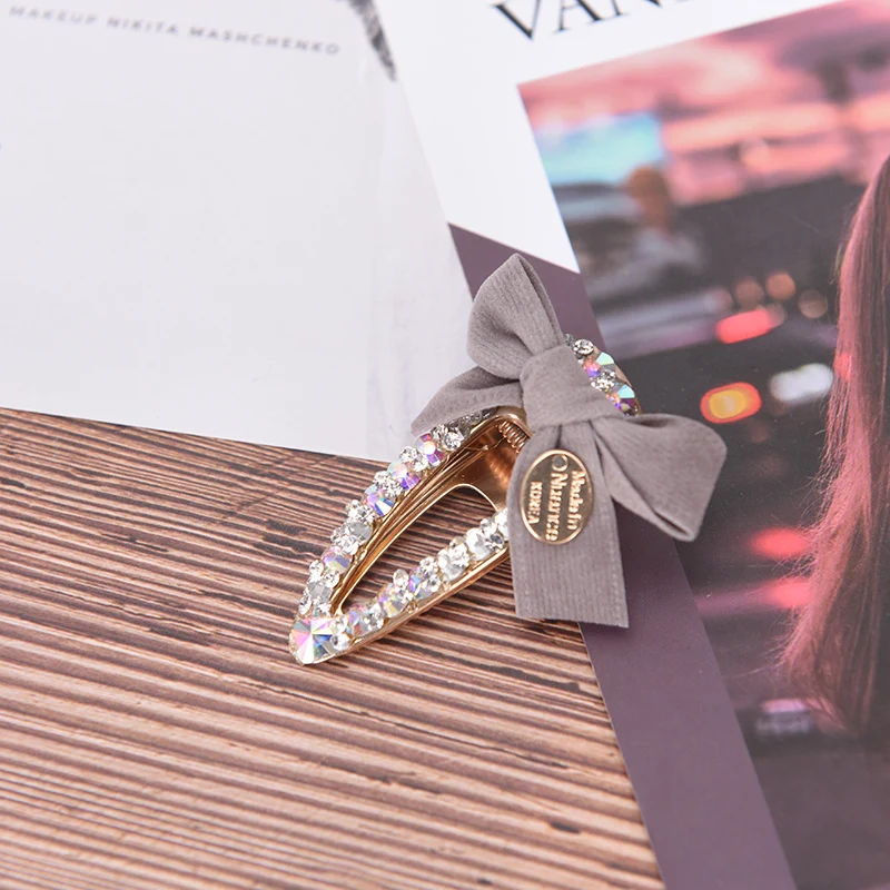 

Waterdrop Hairpins Hair Accessories Elegant Bow Metal Rhinestone Hair Clip women Clips Barrettes Crystal Hairgrips Hairpins