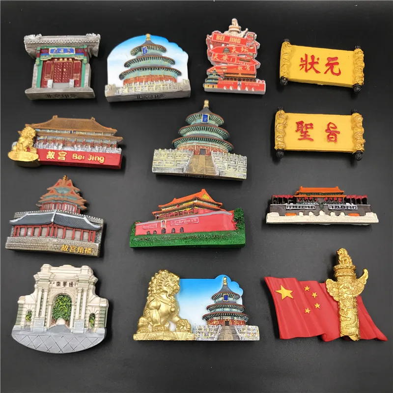 

Resin Beijing Great Wall Huabiao Temple of Heaven Refrigerator Magnet Chinese Characteristic Travel Souvenir Magnetic Stereo 3D