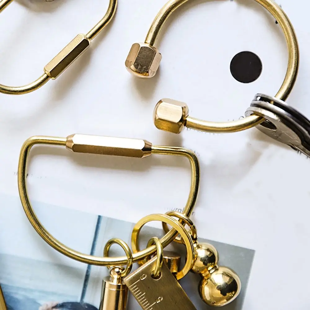 Латунный брелок портативный Уникальный Бриллиант линейка со свистком с