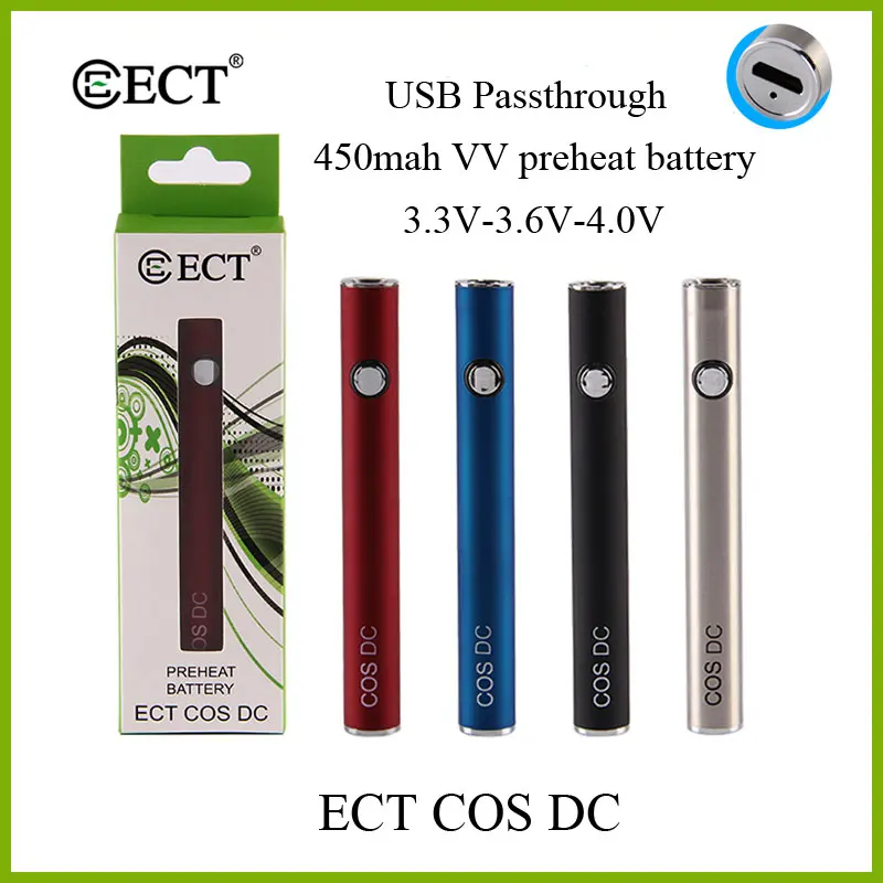 Батарея для электронных сигарет и т. д. DC 450mah батарея предварительного нагрева коробка мод usb зарядка для 510 нить электронная сигарета бак