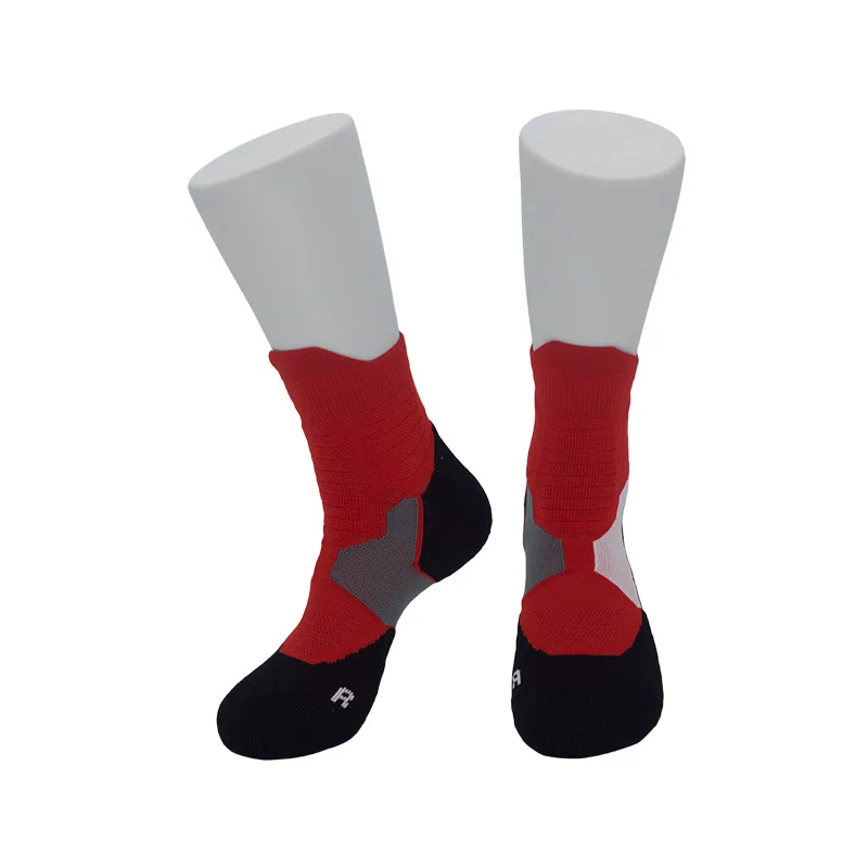 

Men Thick Towel Bottom Basketball Socks Mid Tube Non-slip Wear-resistant Sports Socks Cotton Shock-absorb Training Socks SKH021