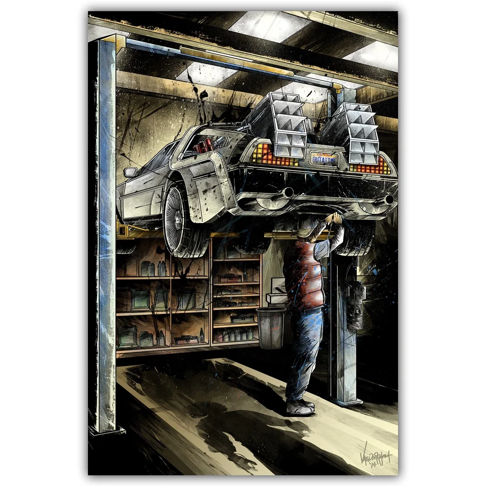 

Back To The Future Car DeLorean DMC 12 Movie Wall Art Paint Wall Decor Canvas Prints schilderij