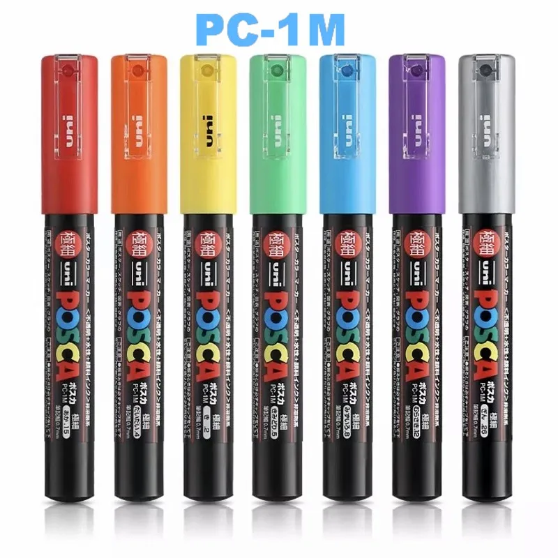 

1pcs Uni Posca PC-1M Paint Marker- Extra Fine Bullet Tip-0.7mm Art Marker Pens Water-Based 28 Colors Available