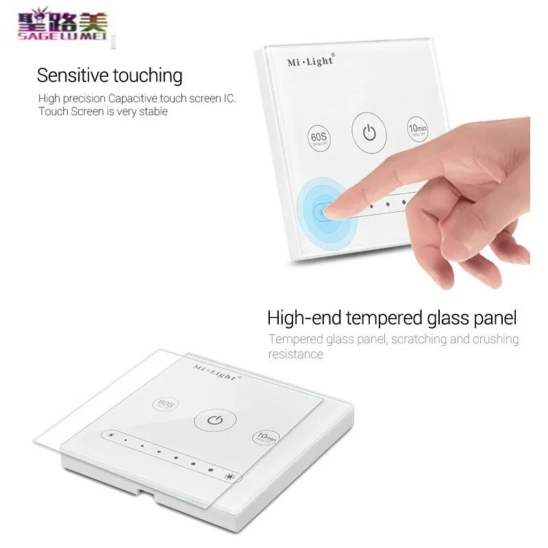 

Mi Light L1 L4 1/4 channels output,independent control,Wall-mounted 4-Channel 0~10V led light lamp bulb Panel Dimmer AC100~240V