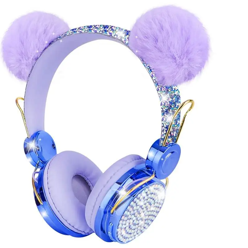 

Cute Children's Plush Cat Ears Gaming Headphone Mobile Computer Universal Bluetooth Headset For IPhone, IPad, Samsung, Tablets